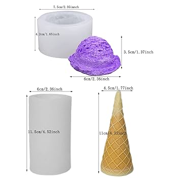 Amazon | ONNPNN アイスクリーム型 シリコン型 アイスクリーム