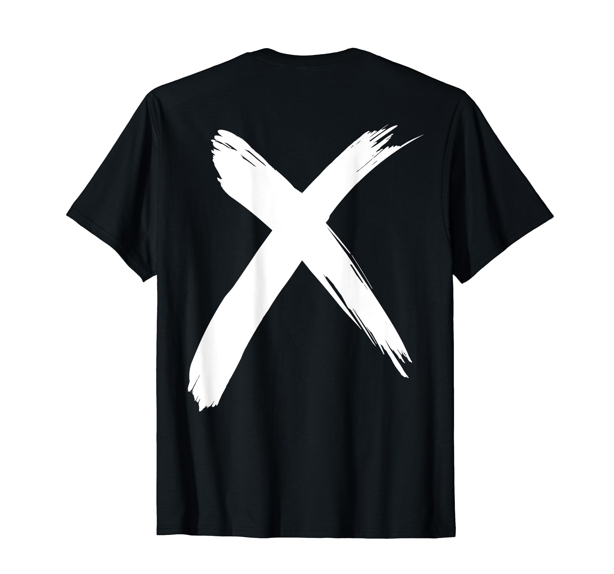Amazon.com: X Symbol Brush Strokes T-Shirt Back Print : Clothing 