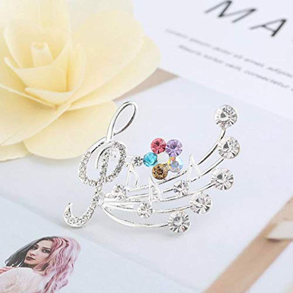 Spilla Spilla da Donna Spilla a Forma di Nota di Diamante Creativa Spilla Distintivo Spilla di Cristallo Spilla con Strass Gioielli Abito Sciarpa Scialle Clip per Ragazza