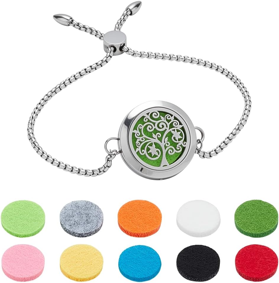 Pulsera Difusora de Aromas PH PandaHall Ajustable Acero Inoxidable