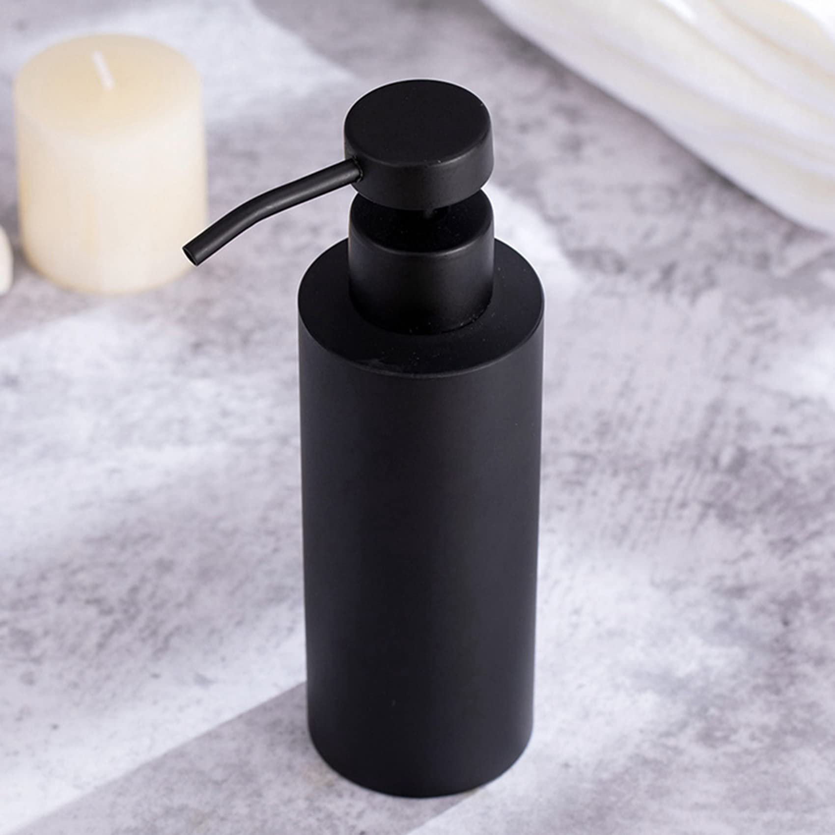 5X Distributore di Sapone per Le Mani - Distributore di Lozione da Banco in Acciaio Inossidabile per Piatti, Lavaggio Liquido Nero, Metallo Spazzolato,