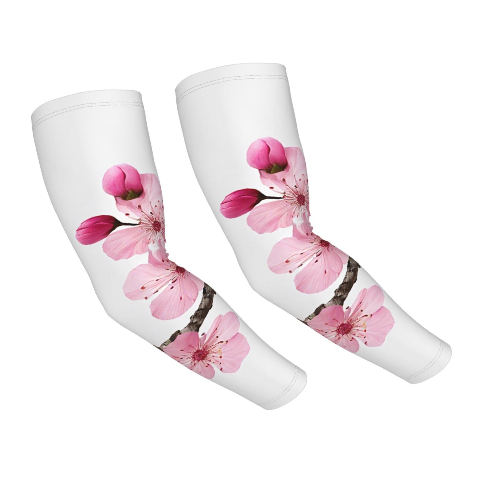 LHFIOHIRG (Tempting Cherry Blossoms) Cooling Arm Sleeves Sun Protection Sleeves Arm Covers for Men Women Running Cycling Golf Outdoor Sports