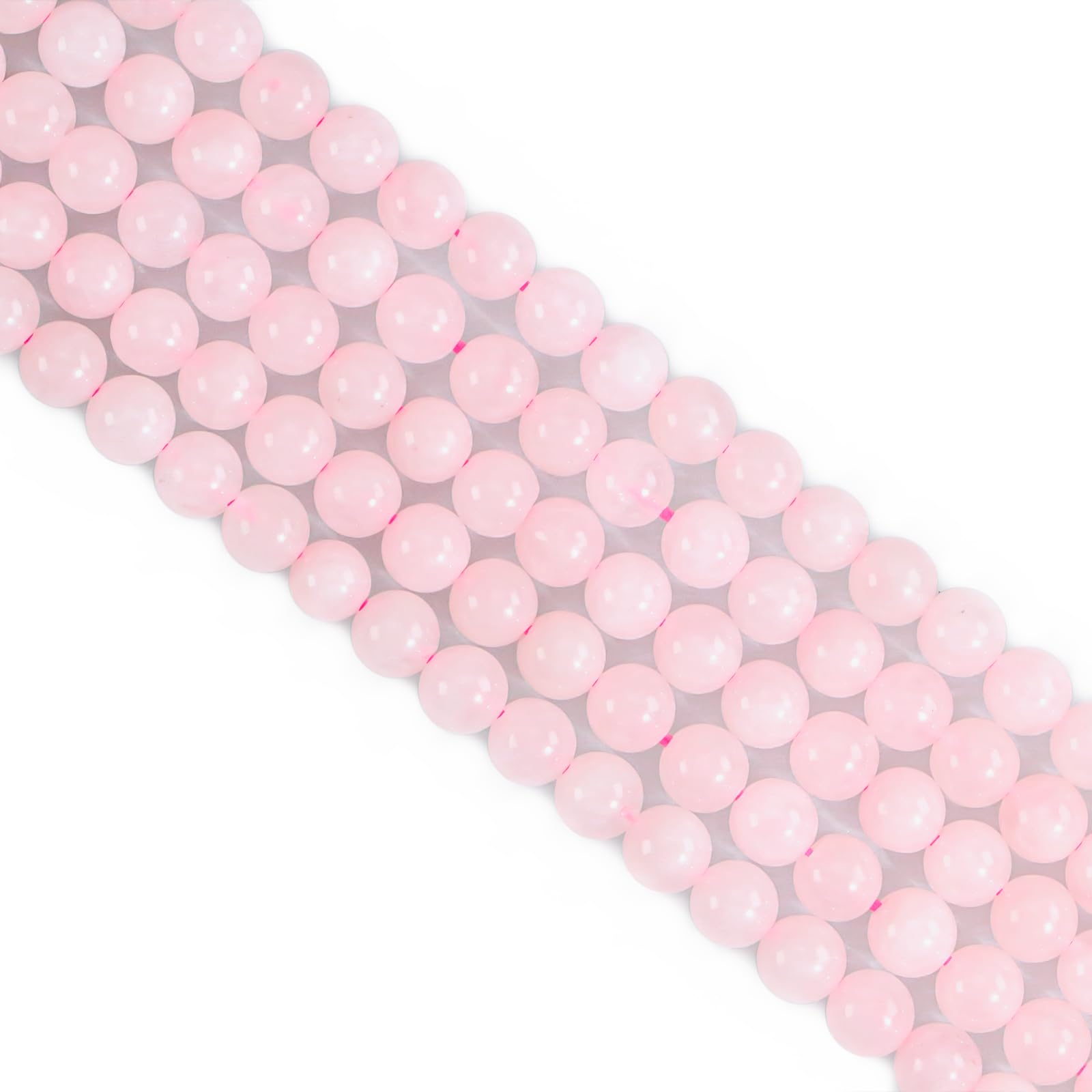 Ouubuuy 60pcs 6mm Round Pink Rose Quartz Crystal Beads for Jewelry Making, 6 mm