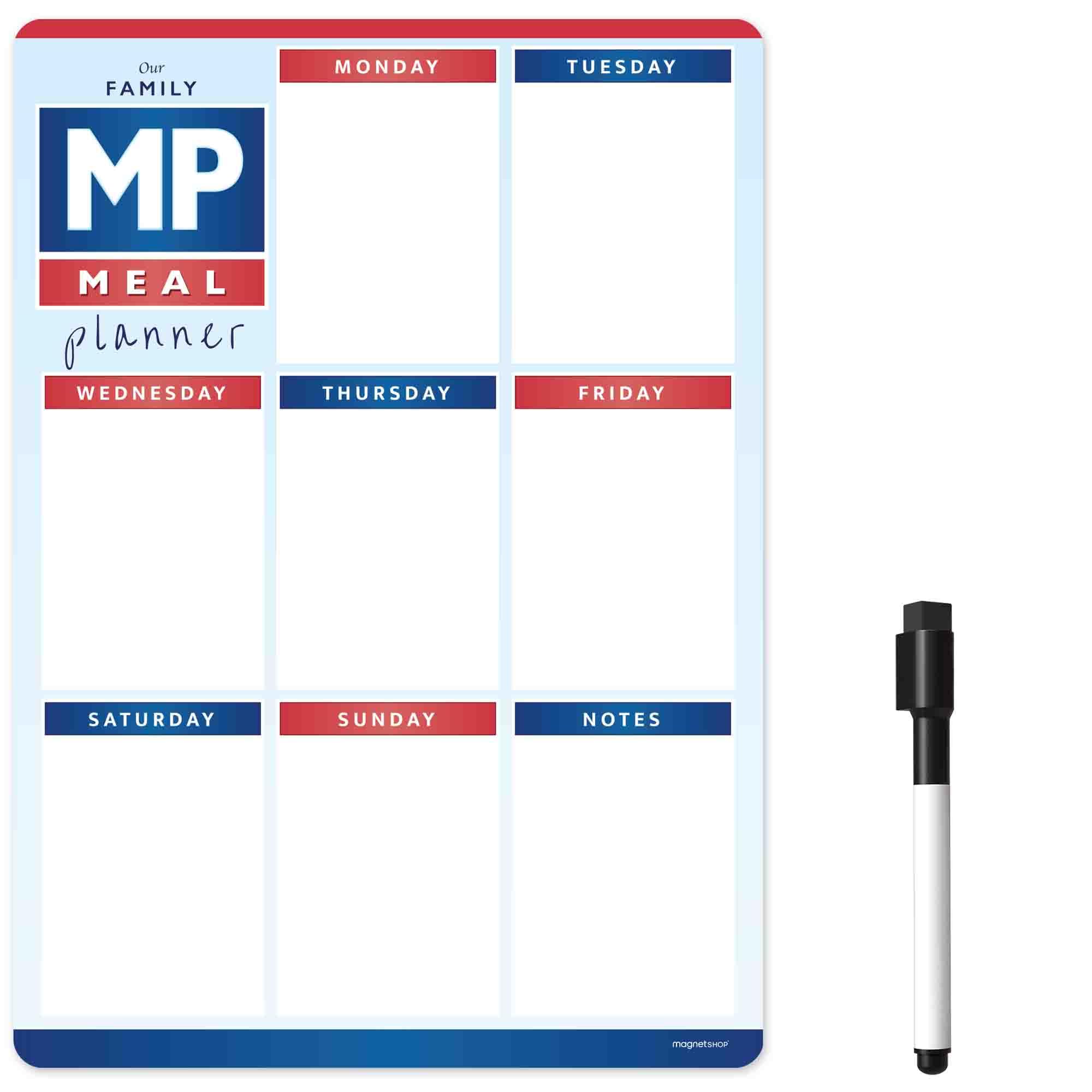 TMS Magnetic Meal Planner for Fridge, Brown