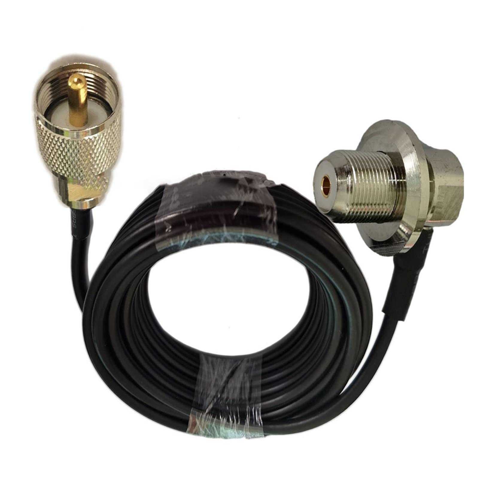 Qingqing Store Rg58 Cable coaxial Largo UHF pl259 Macho a UHF SO239 Ajuste de ángulo Recto Femenino for el Cable de la Antena móvil del automóvil 1/2/3/5/10/15/20 / 30m (Color : 15m)