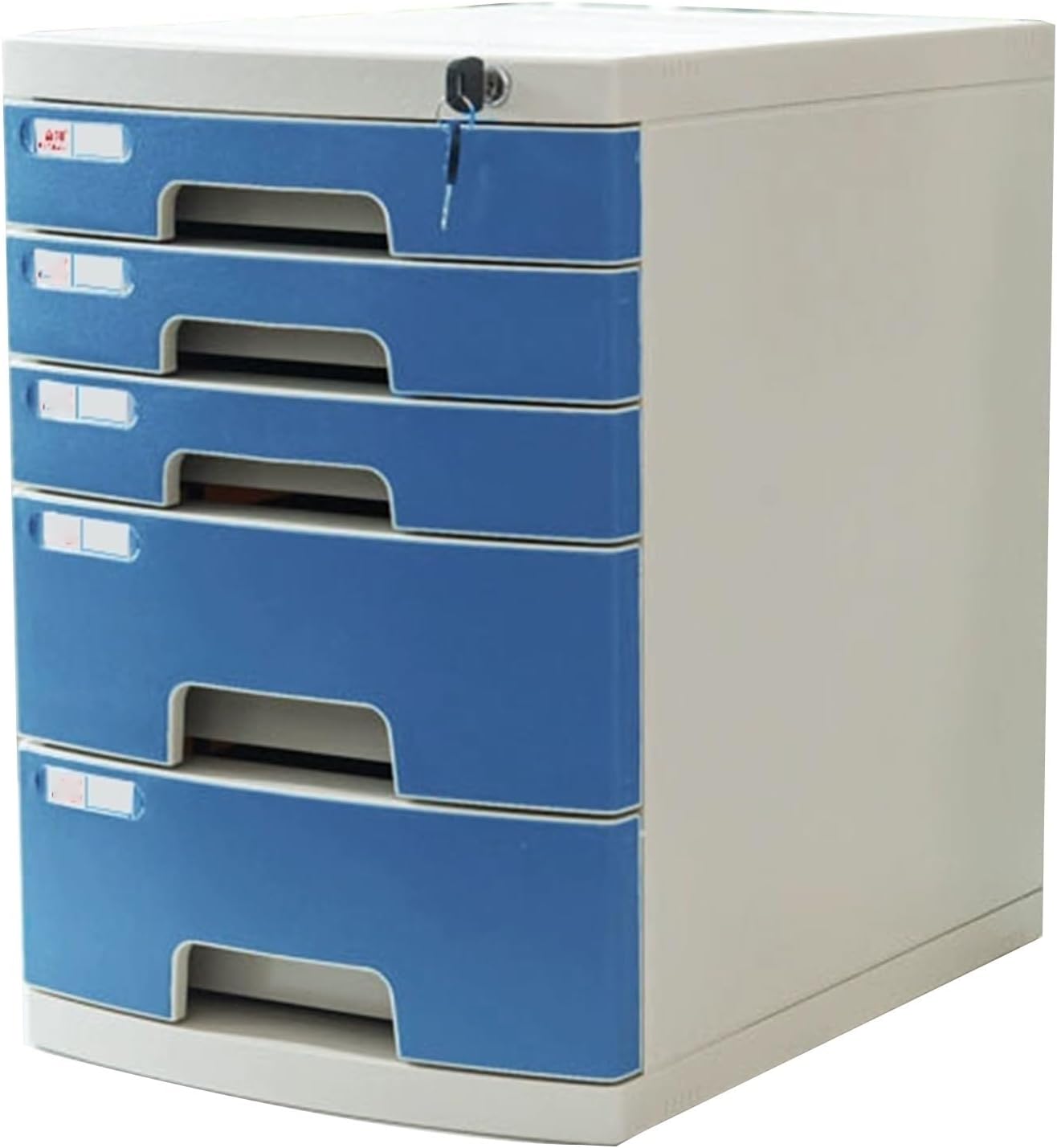 Lockable Blue Desk File CabinetMultiDrawer A4 Document Organizer & Storage Shelf for Office Supplies Home SchoolSecure Classified Archive Solution