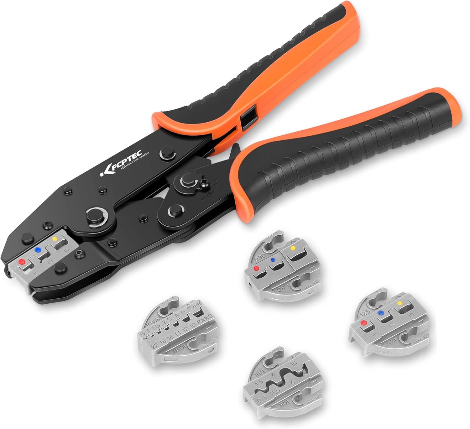 KF CPTEC Set di 5 strumenti di crimpatura per termorestringenti, connettori elettrici isolati, ghiere isolate e non isolate, crimpatrice terminale non isolata