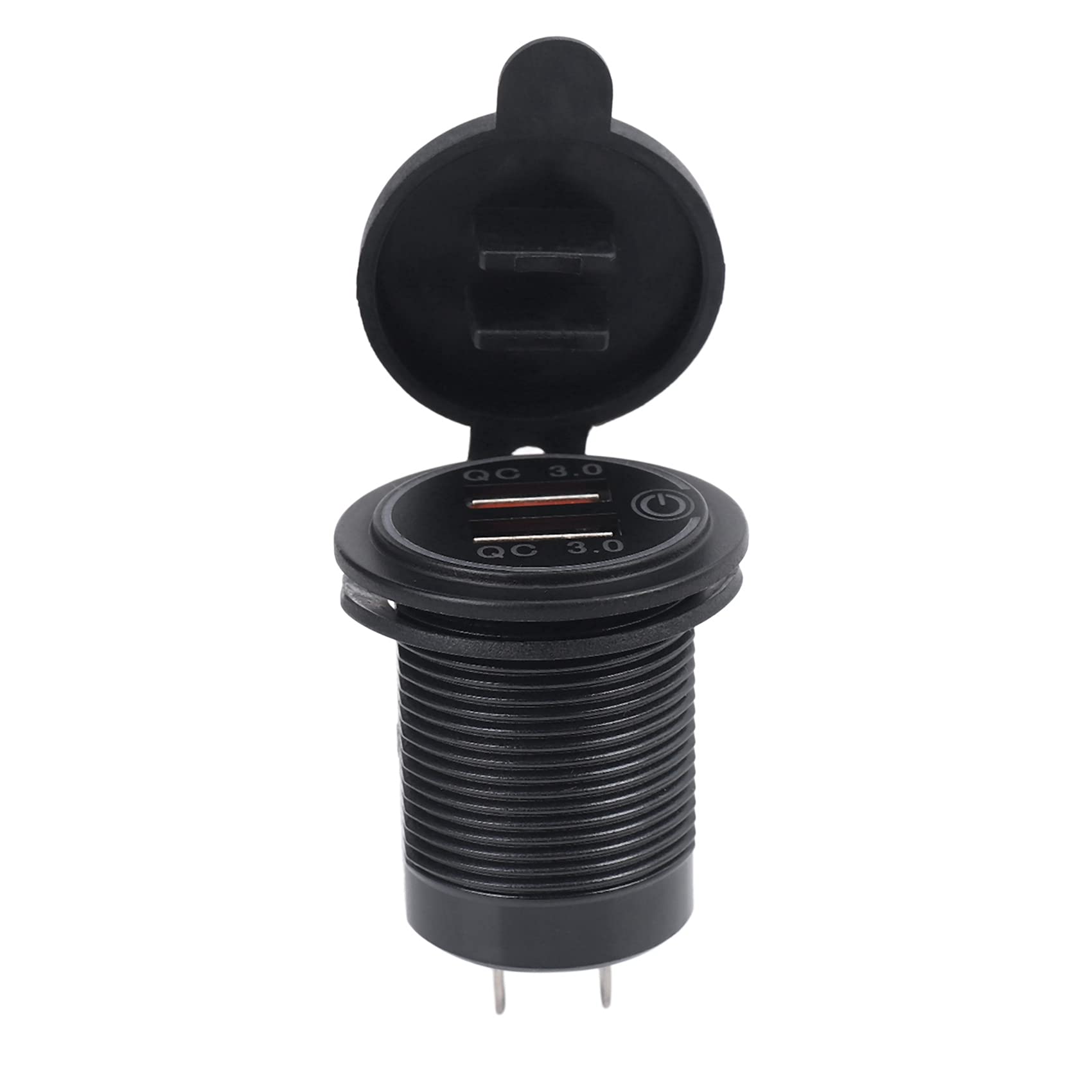 20X Carga Rápida 3.0 Cargador de Coche USB Dual 12V 36W Cargador Rápido USB con Interruptor para Moto Camión Carro de Golf Verde