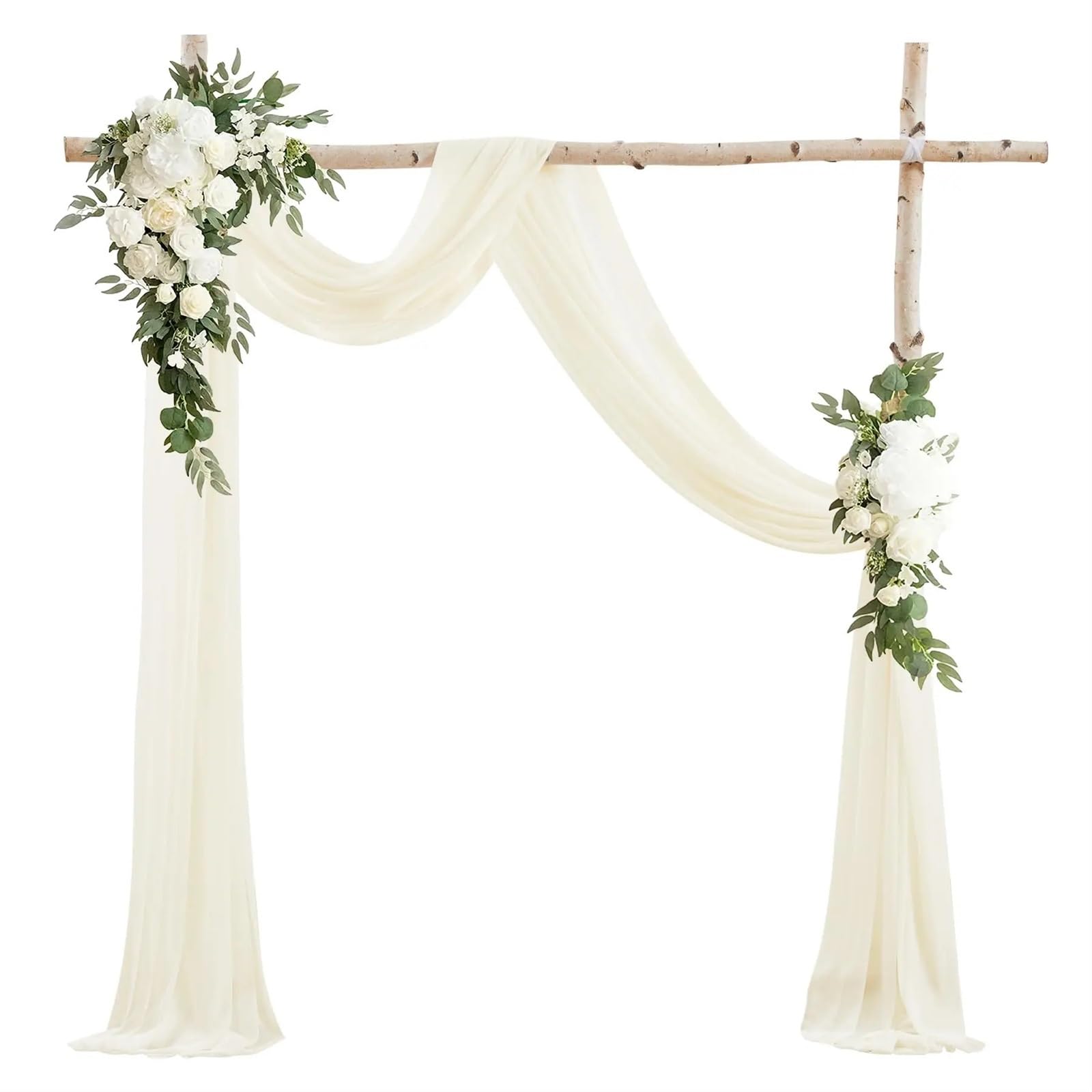Tissu d'arc de mariage en mousseline pour une décoration de réception bohème