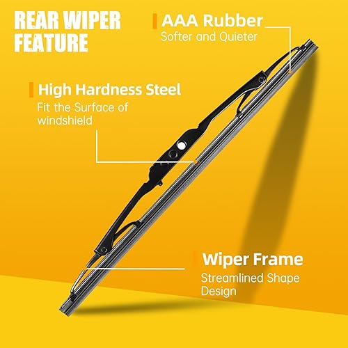 Vista 106 de MIKKUPPA Limpiaparabrisas de 26 pulgadas + 23 pulgadas + 12 pulgadas, repuesto para Mercedes-Benz 2013-2016 GL350 GL450, 2012-2015 ML350 ML550 ML63