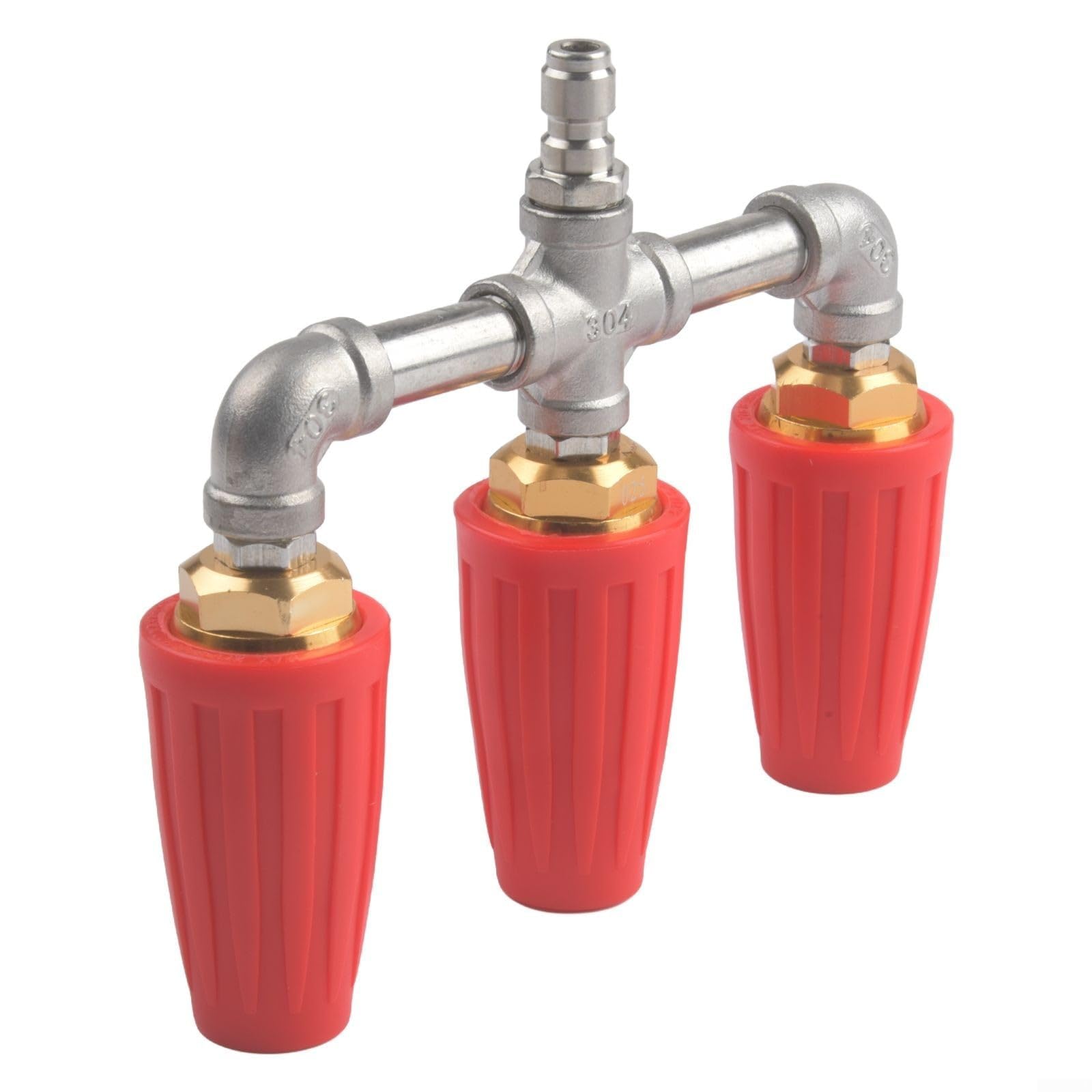 Ugello turbo for idropulitrice | Doppia testa rotante, regolazione a 360 gradi(Red)