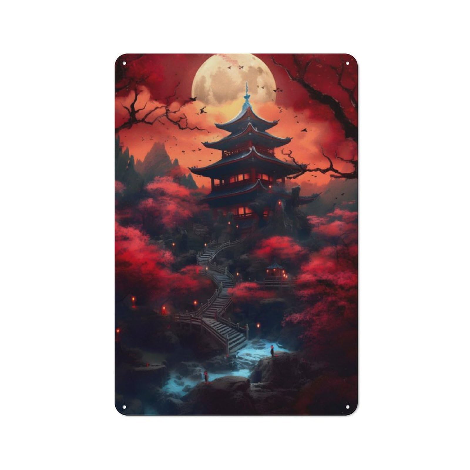 Junmoney Fantasy Japan 01 Industrial-Style Tin Sign 30X20cm For Pub Or Café, Suited To Pub Decor Enthusiasts