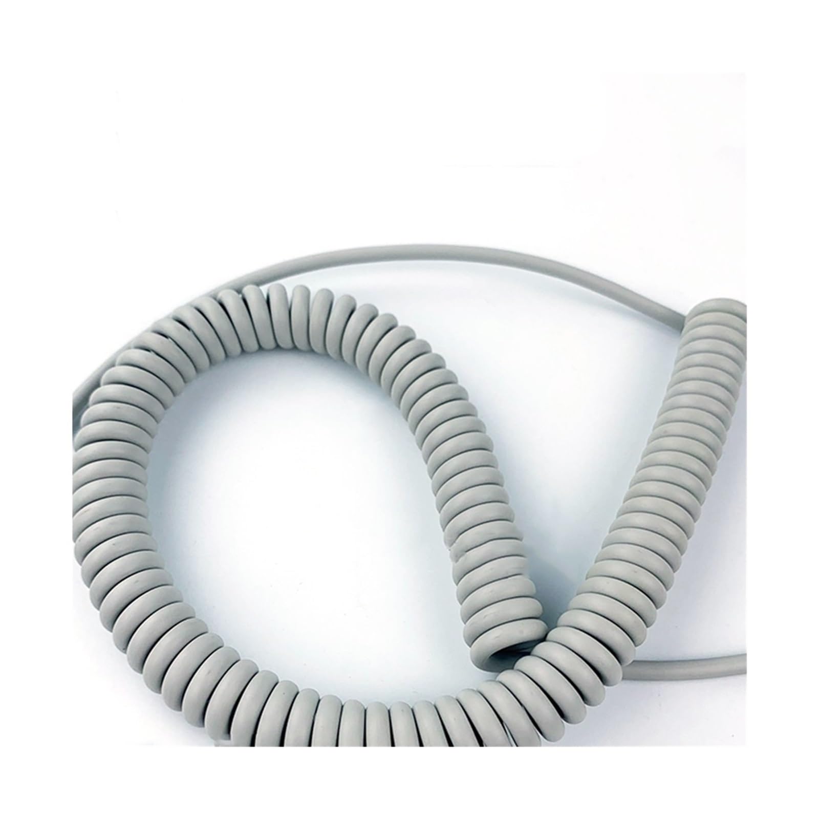 Cable para auricular de teléfono fijo Cable de resorte telescópico 4 núcleos, 22AWG, 0,3 mm2, 5 mm diámetro, gris, 1-15 m(Stretch 14 meters)