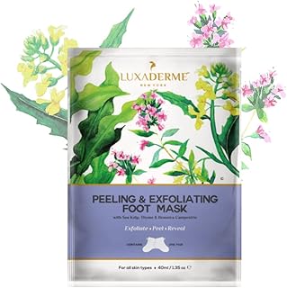 LuxaDerme Peeling and Exfoliating Foot Mask with Sea Kelp, Thyme and Brassica Campestris, 40ml