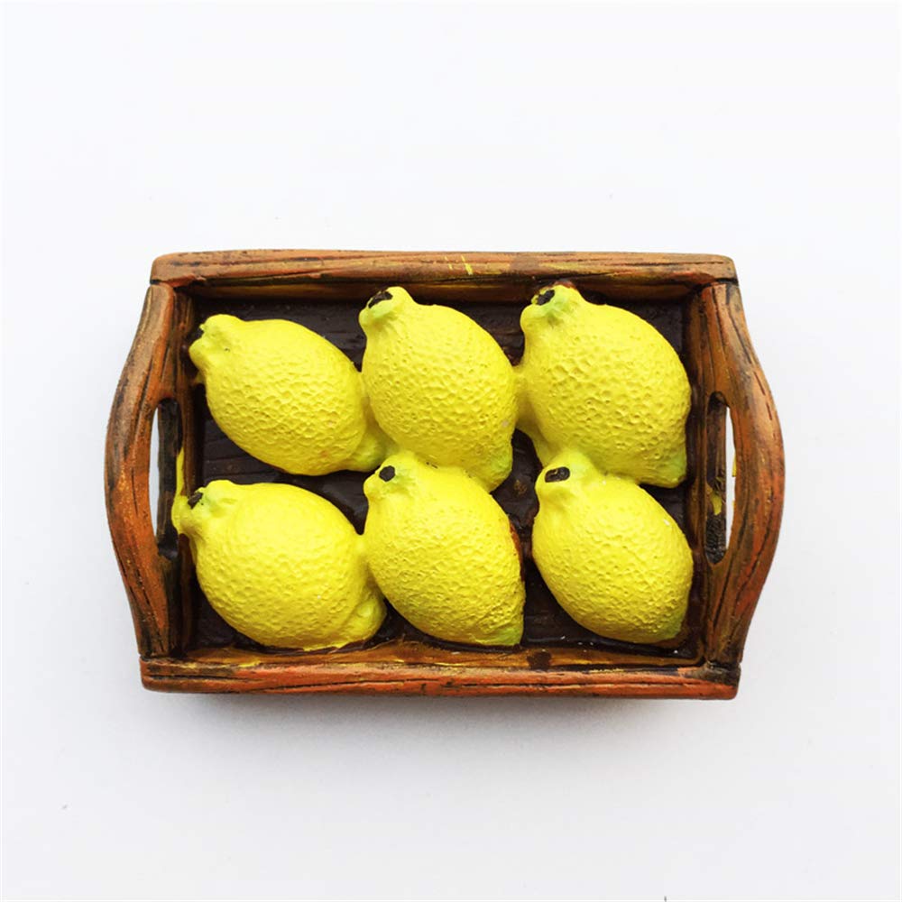 Calamita Frigo 3D A Forma Di Limone E Frutta - Decorazione Colorata Per Cucina, Fatta A Mano In Resina 7,5 Cm - 4