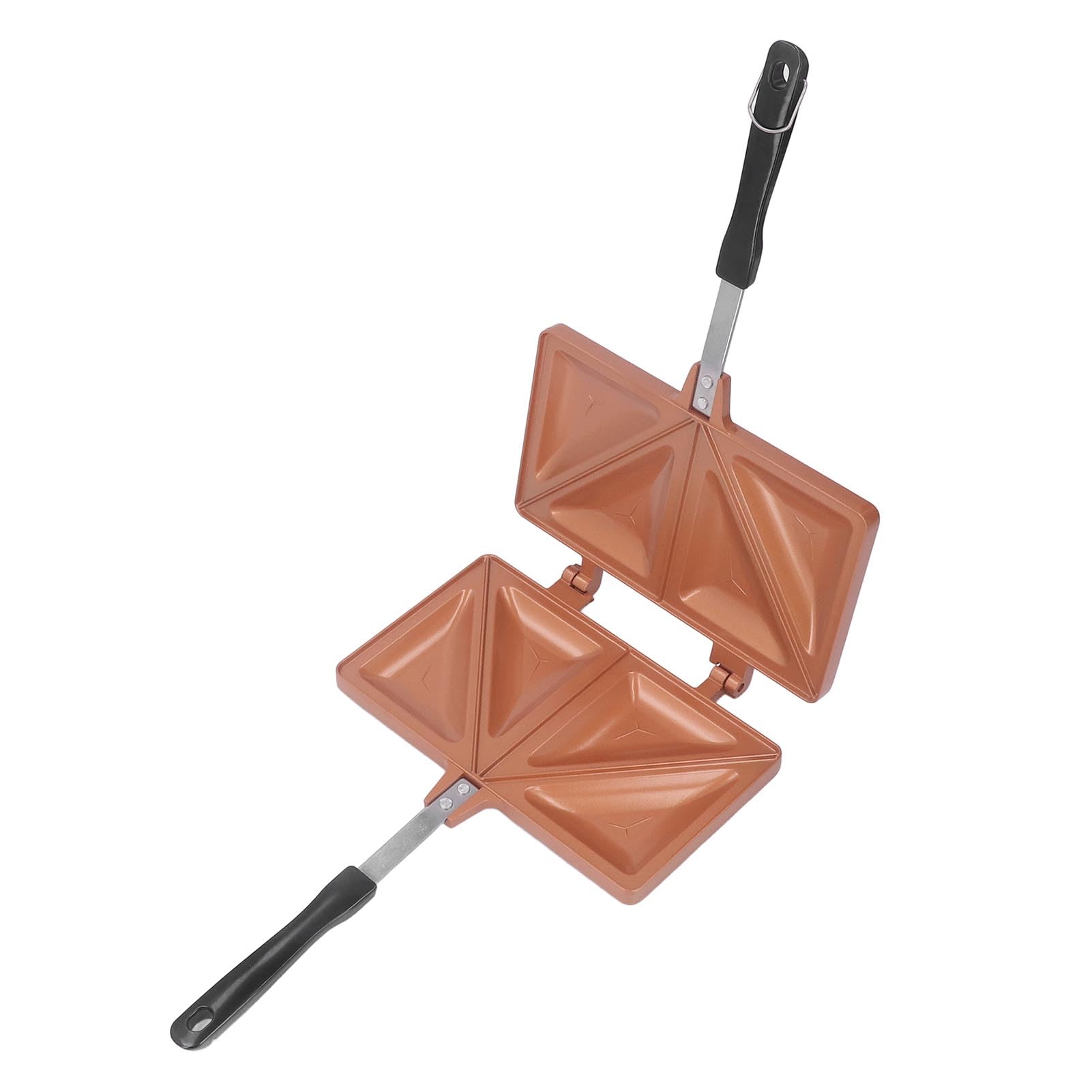 Luqeeg Hot Sandwich Maker, Breakfast Sandwich Maker with Double Sided Heating, Hot Dog Toaster, Grilled Cheese Maker, Nonstick Sandwich Maker Flip Grill Pan, Egg Panini Press Pan (Gold)