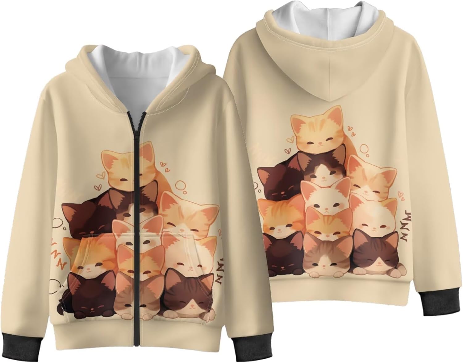 Kids Soft Fleece Zip-Up Hooded Sweatshirt Long Sleeve Hoodie for Boys or Girls Fall Winter Jackets with Pockets