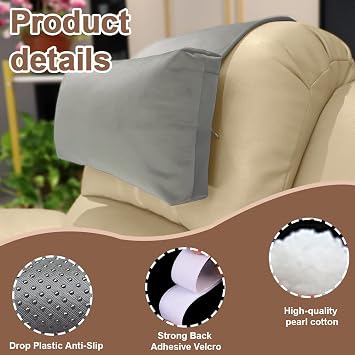 Non-Slip Headrest Pillow for Recliners Armchairs,Headrest Ergonomic Pillow with Velvet Cover,Memory Foam Headrest Neck Pillow, Neck Support Cushion for Cars, Office Chairs,Gaming Chairs(Gray)