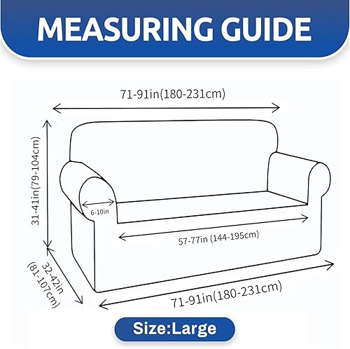 Miniatura 6 de XINEAGE - Fundas para sofás de 3 cojines, fundas para sofá de 1 pieza, con alta elasticidad, suaves y lavables, protector de muebles antideslizante