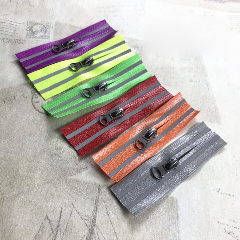 10 pezzi 18 cm 25 cm striscia colorata cerniera riflettente per portafoglio borsa giacca cucito fai da te 3# nylon impermeabile cerniera rossa,25 cm