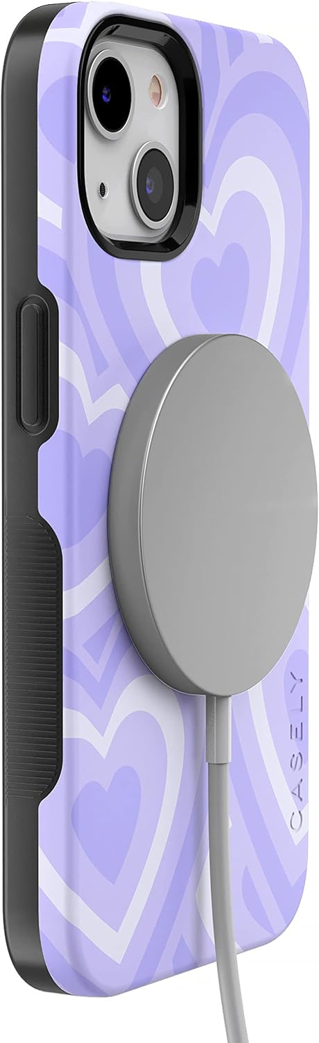 Casely iPhone 13 Case | Love Song | Lavender Heart | Bold Protective Design | Compatible with MagSafe