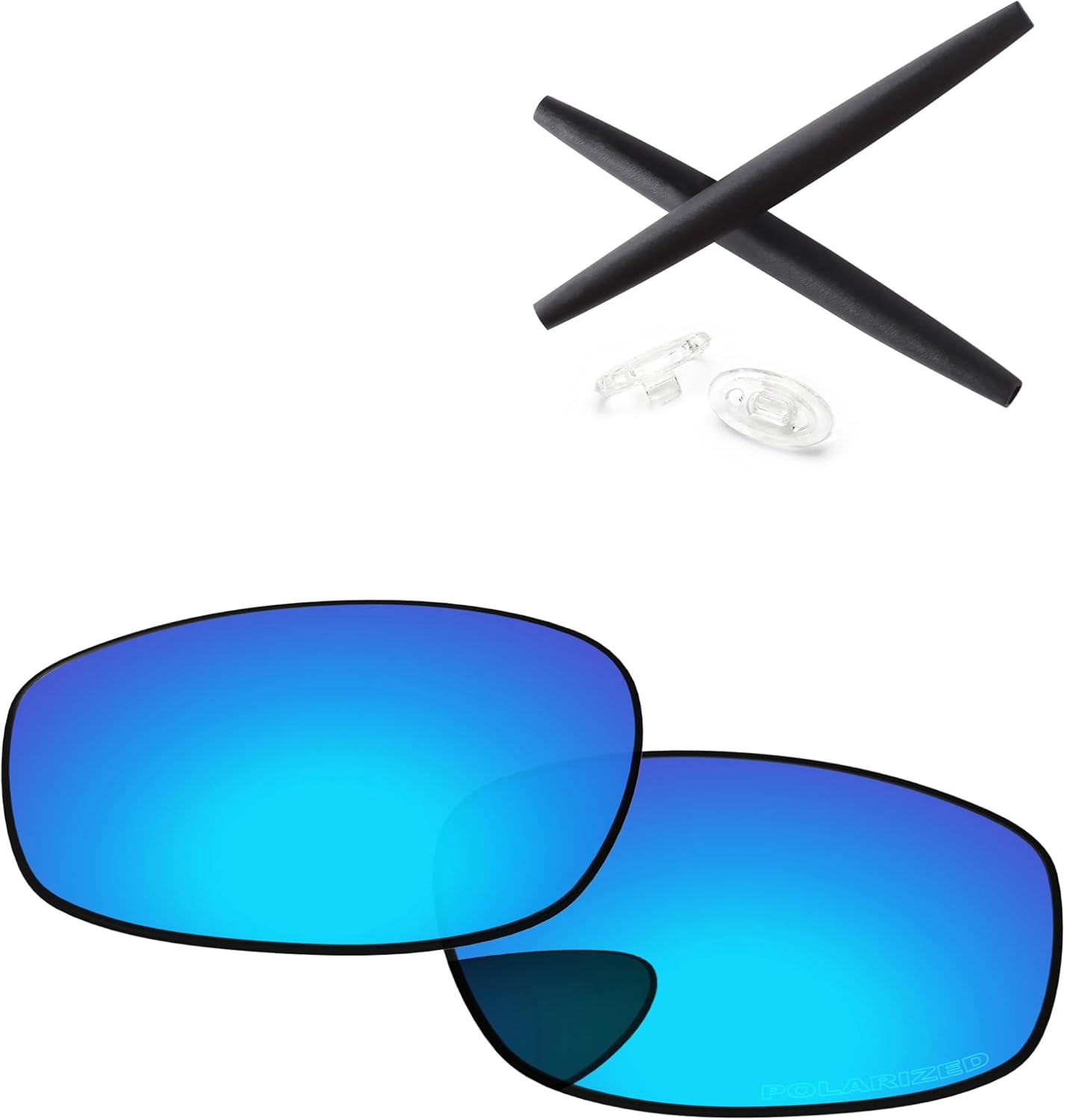 Replacement Lenses & Rubber Kits for Oakley Whisker OO4141 60mm Sunglass-Precision Fit, UV Block & Impact Resistant