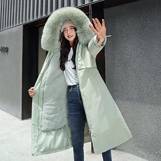 OBCPD Winter Jacket Women's Parkas Thick Warm Lining Long Parka Female Hooded Fleece Padded Coat Distachable Outwear 5XL
