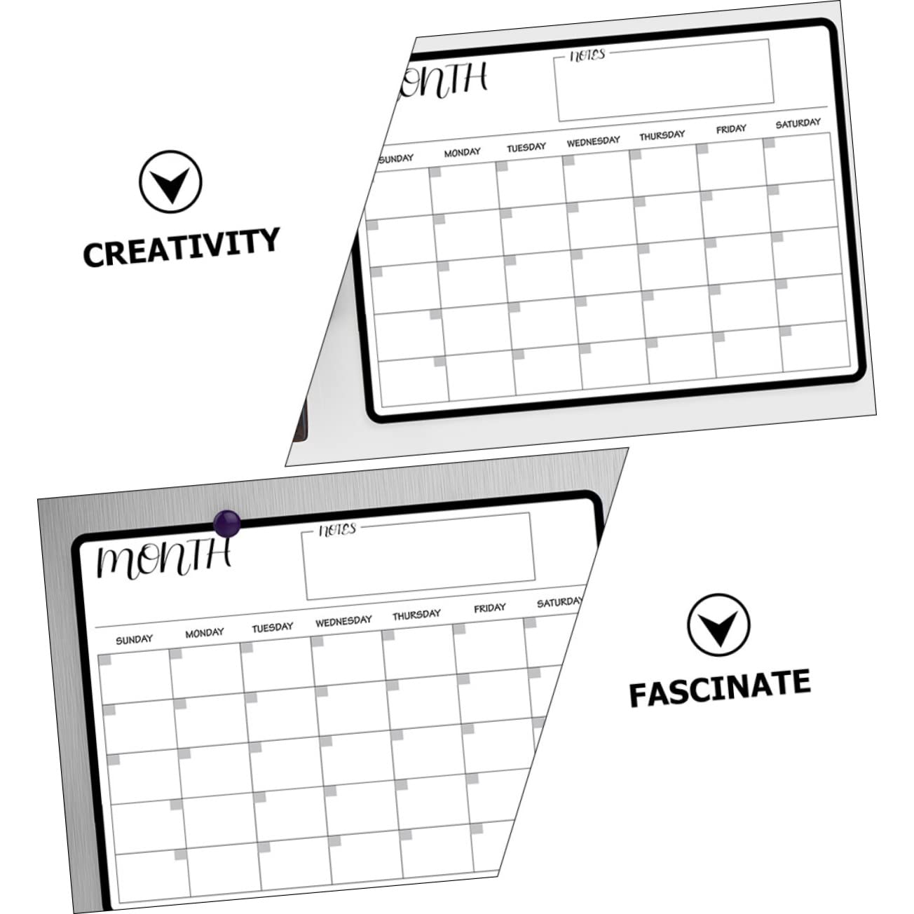 VILLCASE 3piezas Tablero Magnético Erasable Para Refrigerador Planificador Mensual y Acrílica Para Organización Del Accesorio Práctico Para Recordatorios y Calendarios