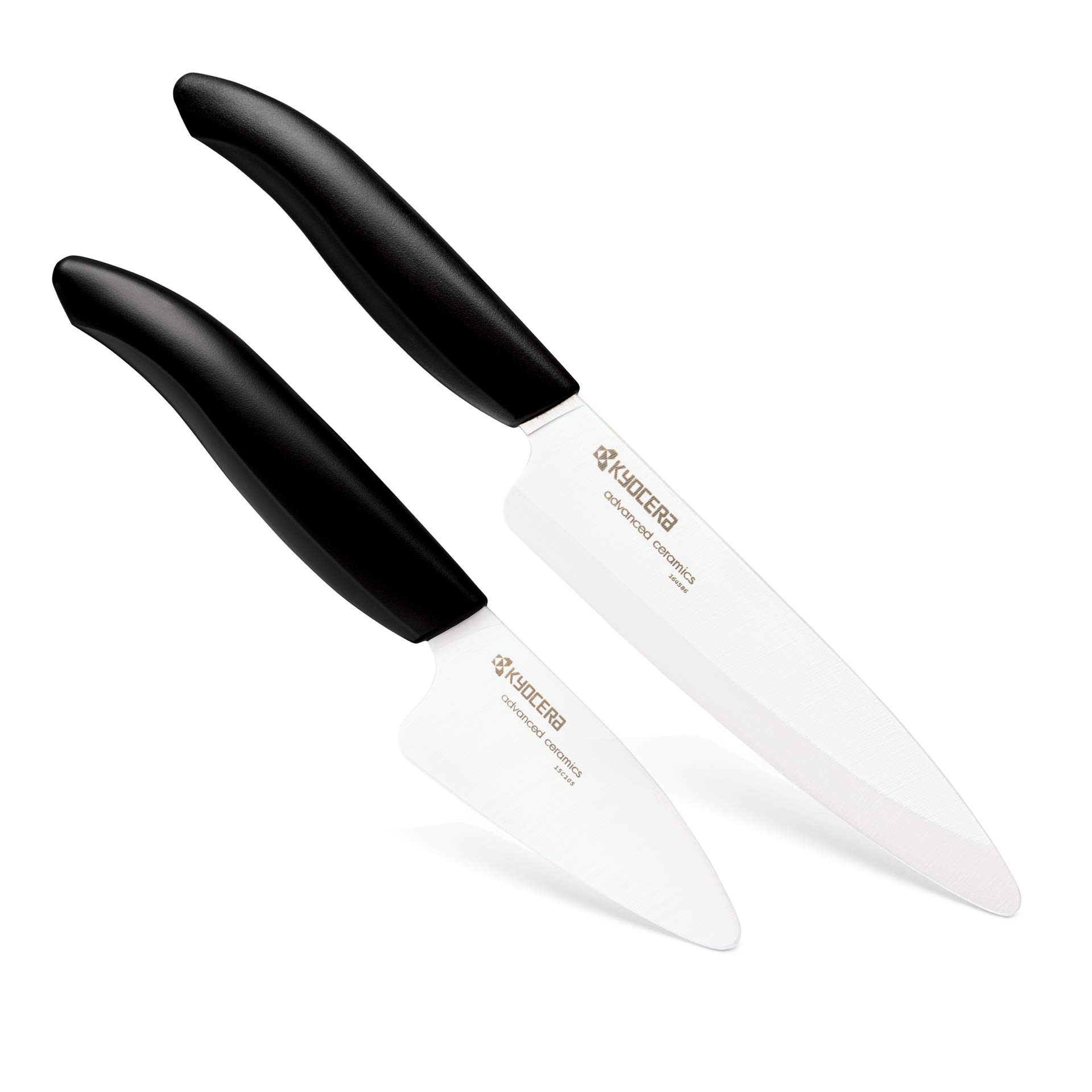Kyocera FK-130076WH-BK Revolution - Set di coltelli da cucina in ceramica, 12,7 cm e 7,6 cm, colore: Nero/Bianco