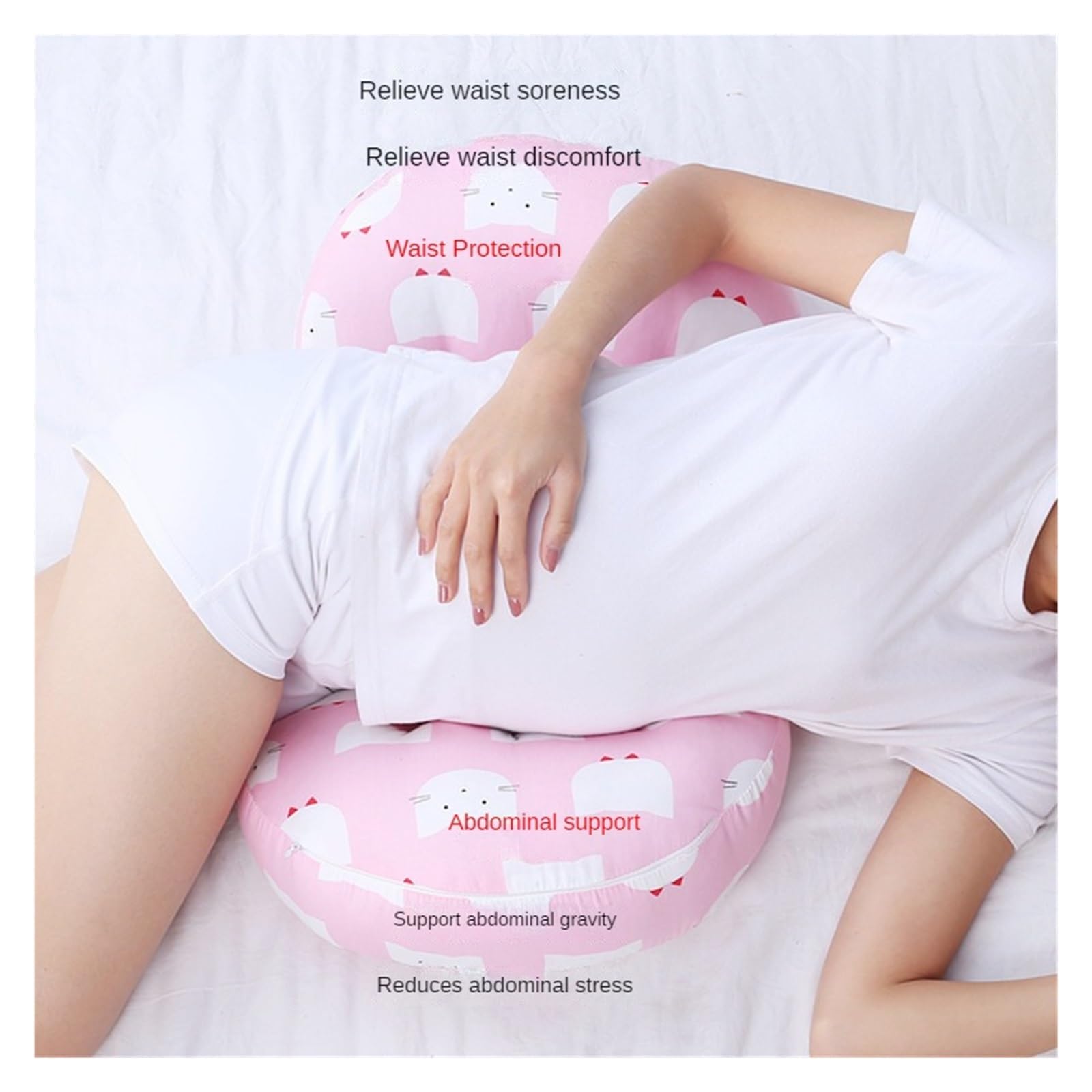 Cuscino a forma di U per donne incinte, supporto multifunzionale per dormire addominali e laterali(1)