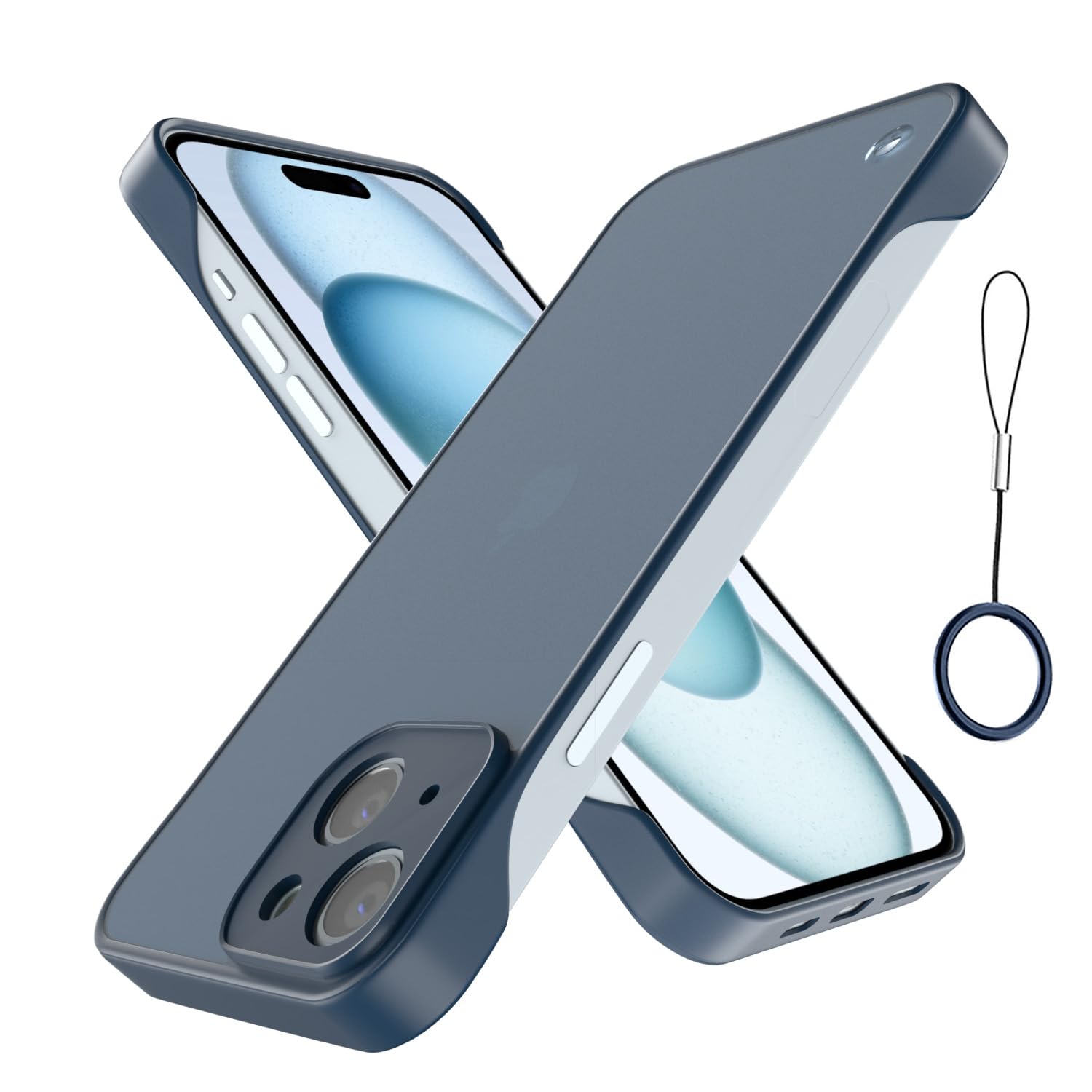 Pikkme Back Cover | Hybrid Frameless | Full Camera Protection | Raised Edges | Frosted Matte Translucent Bumper Case for iPhone 15 Plus (Blue) (B0CL39YTSF) Amazon Price History, Amazon Price Tracker