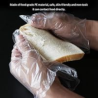 Vista 6 de Lebonheurs - Guantes de plástico desechables, 200 unidades, guantes de mano de plástico para cocina, limpieza, seguridad, manipulación de alimentos