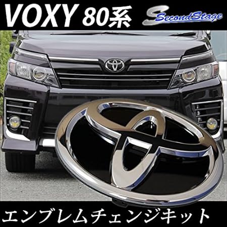 Amazon ヴォクシー80系 エンブレムチェンジキット Tマーク T9blk インテリアパネル 車 バイク