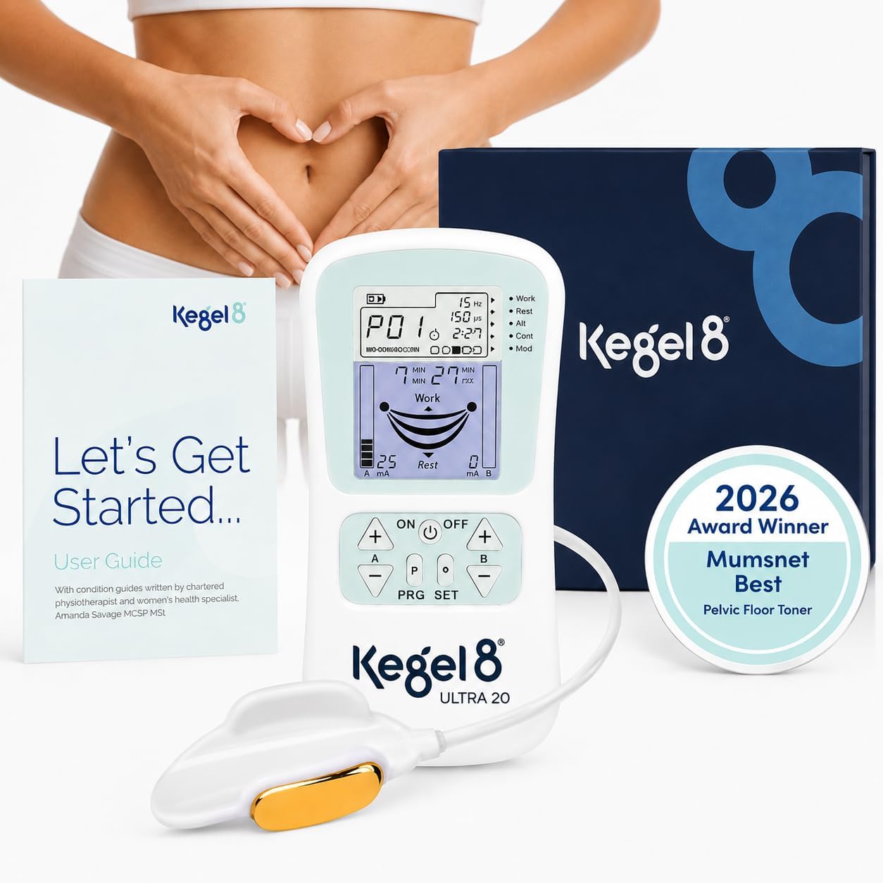 Kegel8 Ultra 20 Electronic Pelvic Floor Muscle Toner, Mumsnet Award-Winning | Kegel Strengthening Trainer For Prolapse Suuport, Bladder Control, Pain Relief & Postnatal Recovery
