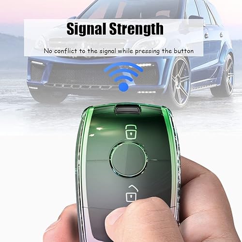 Miniatura 2 de HIBEYO Funda para llavero Mercedes Benz A B C E G S Class, CLA CLS GLA GLB GLC GLE GLS, AMG GT, EQA EQB EQC EQC Accesorios de coche con llaveros TPU