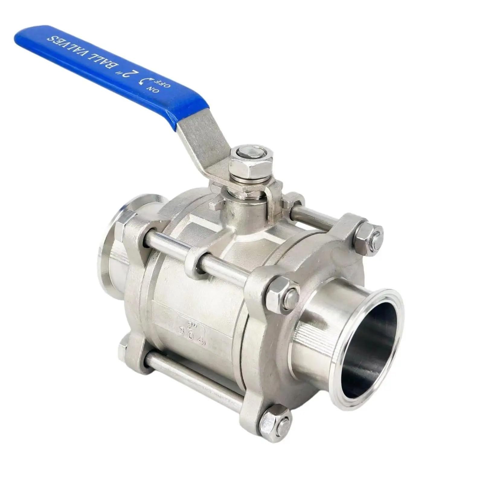 Válvula de bola de virola sanitaria DN40 de 51mm y tri abrazadera de 2 pulgadas para acero SS304