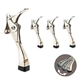 Kickdown Door Stopper 4 Inch,One Touch Door Stoppers for Bottom of Door,Kickdown Door Stop Heavy Duty,Adjustable Door Holder with Non-Slip Rubber Tips, 4 Packs,HOME MASTER HARDWARE