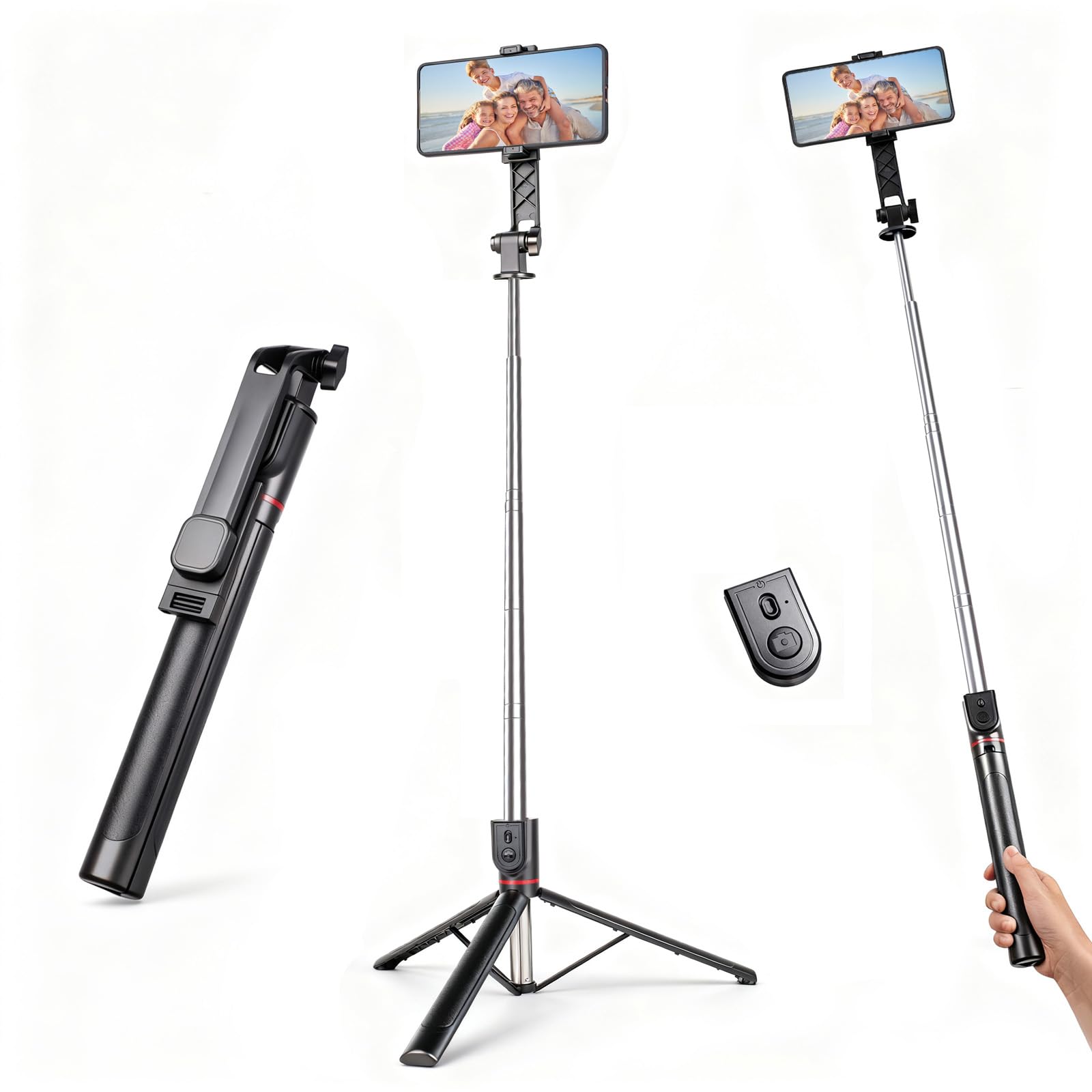 GBFETM 71 Phone Tripod Selfie Stick for iPhone and Android Phone Cell Phone Tripod Stand with Wireless Remote