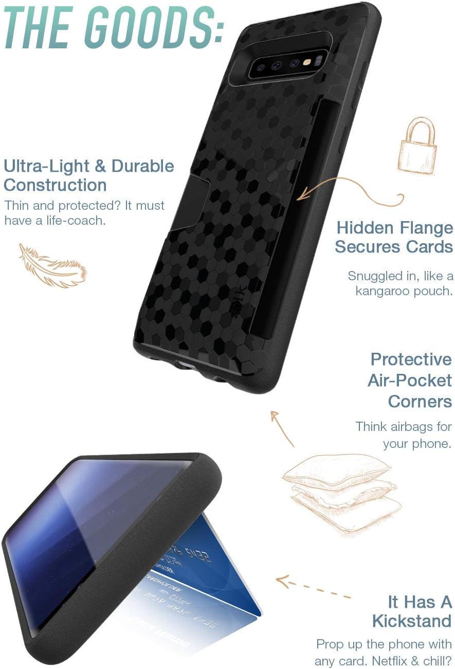 Smartish Galaxy S10 Plus Wallet Case - Wallet Slayer Vol. 1 [Protective Grip Credit Card Holder Cover for Samsung] (Silk) - Chef's Special