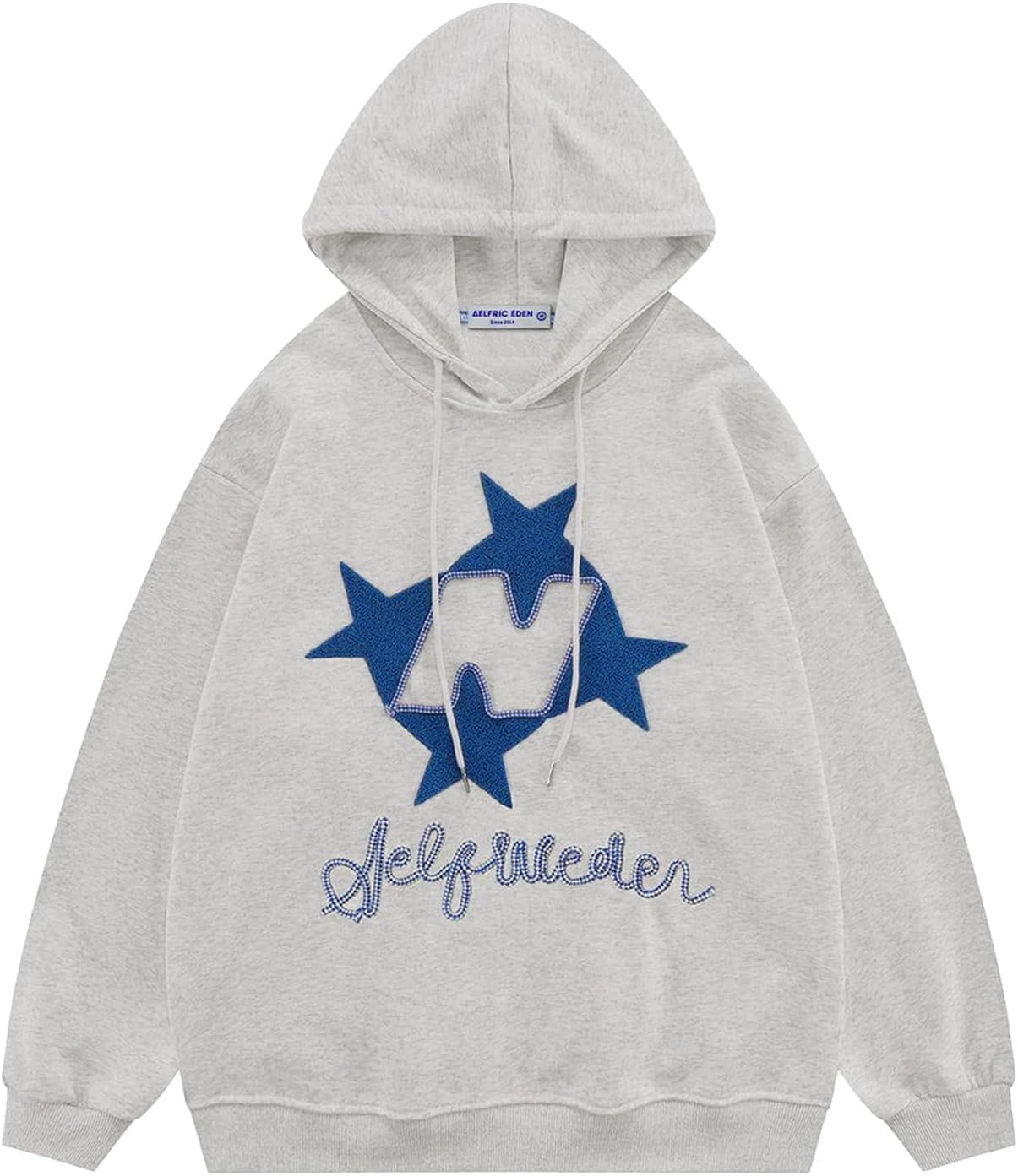 Y2k Hoodie Women Graphic Oversized Hoodies Star Embroidered Hoodied Sweatshirt Casual Vintage Pullover