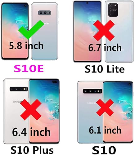 Miniatura 2 de Funda para teléfono Samsung Galaxy S10e con correa cruzada, tarjetero de cuero, con cordón, ranuras de crédito, cierre magnético, accesorios para