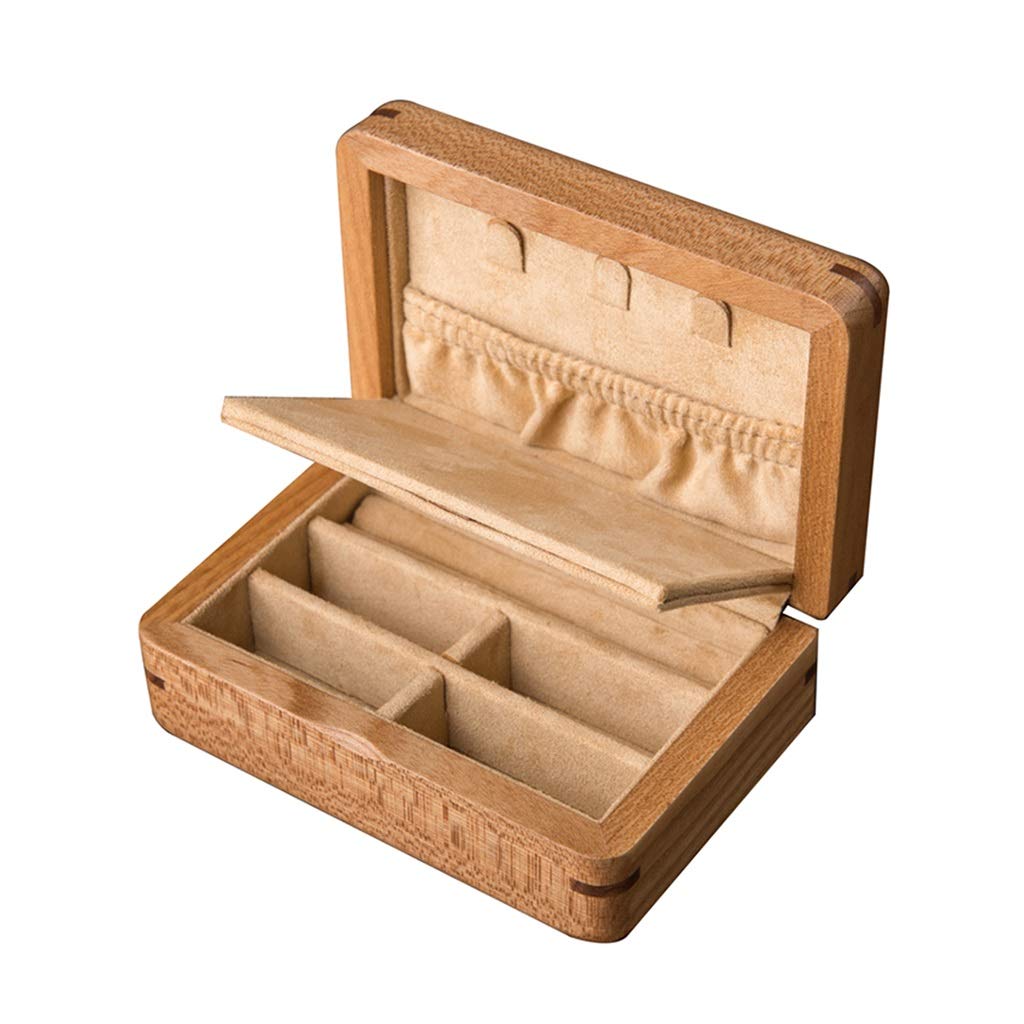 Portagioie Portagioie Organizzatore Portagioie da Viaggio Portatile Organizzatore di Gioielli in Legno Massello con Specchio Regali per Le Donne