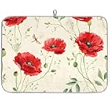 Dish Drying Mat,Drying Mat,Kitchen Drying Mat,Hanging Kitchen Counter Mat,Hand Washable Non-Slip Drying Mat 16 x 18 inch,Easy Clean,Polyester