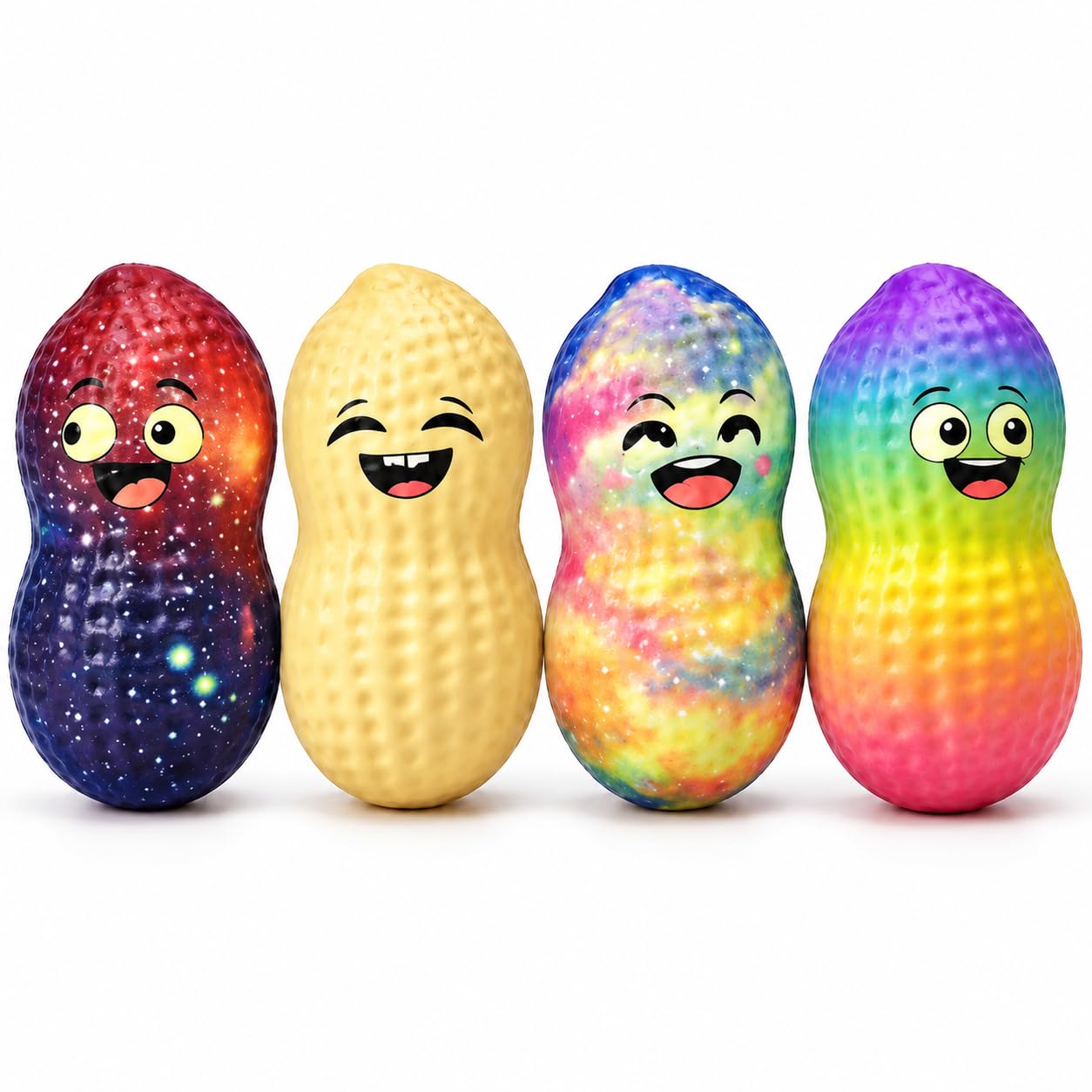 Buuraqq 4Pcs Crunchy Peanut Squeeze, Multicolor Colour Peanut Shape Items