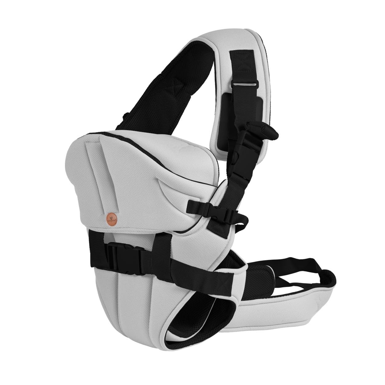 Mochila porta bebé Lleva 2 en 1 bolsa para el vientre y la cadera de 3 meses a 1 año, color:gris claro