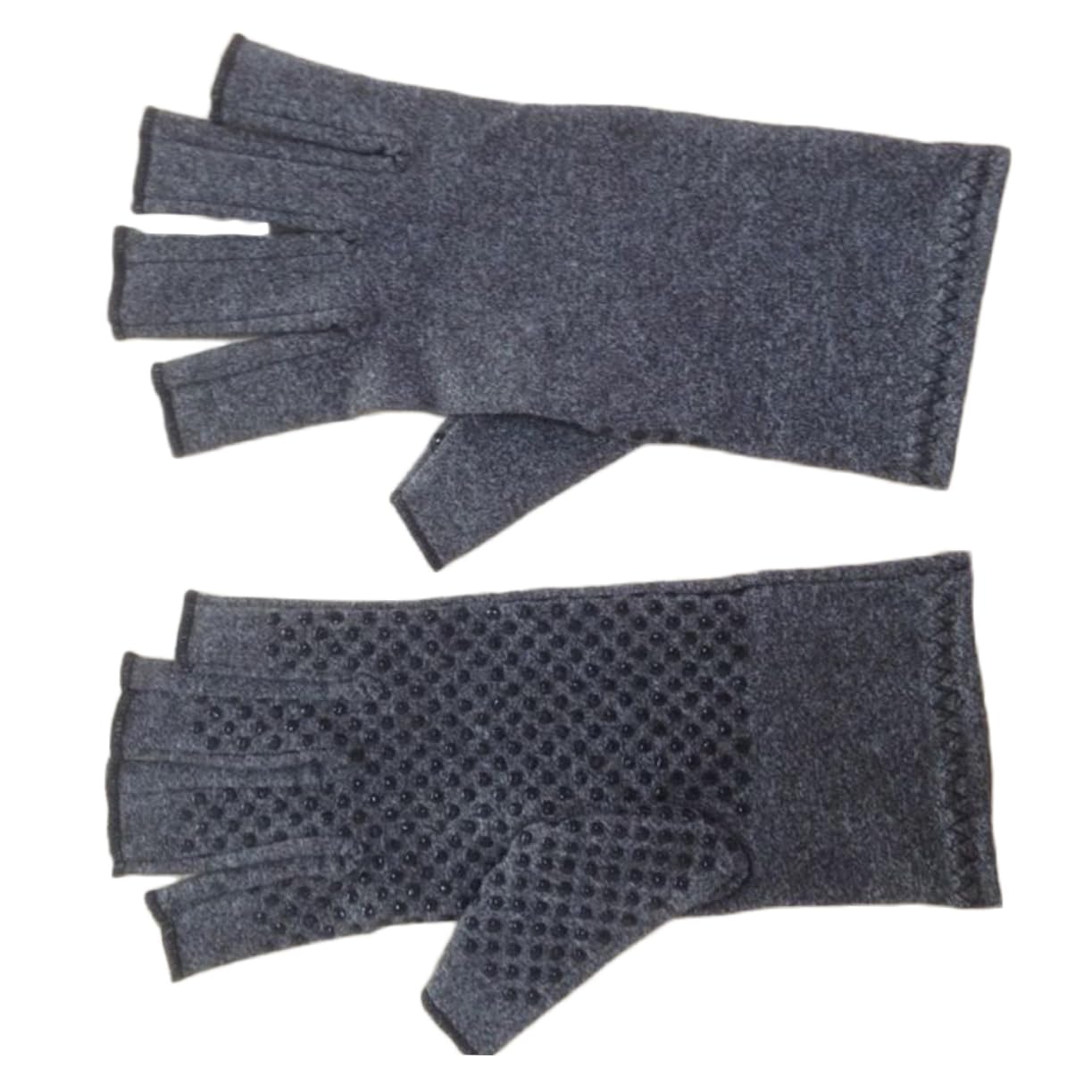 minkissy Unisex Half Finger Gloves for Tendonitis Carpal Tunnel Relief Grey Size s