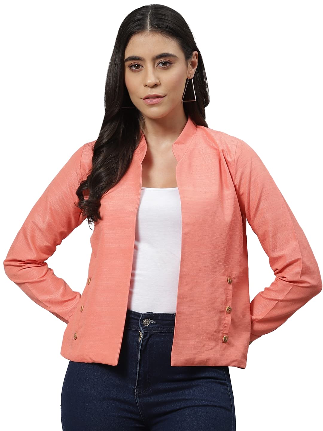 P034 LONG SLEEVE SHIRT JACKET - Indigo Snap Front