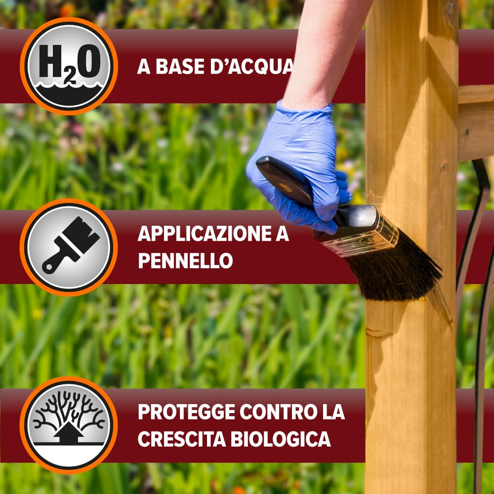 Roxil Preservante per Legno Incolore 5 Litri Protezione Contro Funghi e Insetti Xilofagi