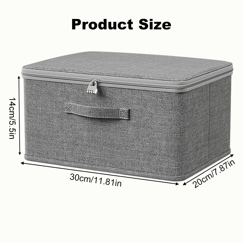 Doukesh Storage Box with Lock, Storage Boxes With Lids Fabric,Combination Lock Box, Fabric Closet Organizer for Clothes Jeans - Image 2