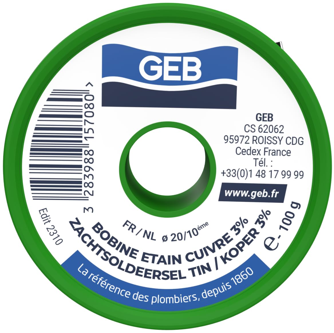 GEB - Materiale di saldatura - Bobina Filo Saldatura stagno/3% rame Ø2 mm - 100 g